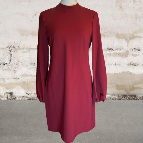 Eliza J Dresses & Skirts - Eliza J NWT Women's Wine Mock Neck Long Sleeve Dress - Size 6